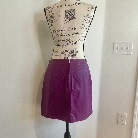 BAR III MINI SKIRT PURPLE Sz L CROC EMBOSSING FAUX LEATHER PREPPY CHIC AESTHETIC - Picture 14 of 16